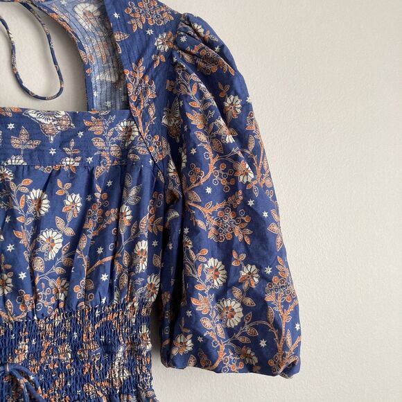 Revolve House of Harlow 1960 Floral Open Back Mini Dress Blue Women's Size Med - Picture 4 of 12